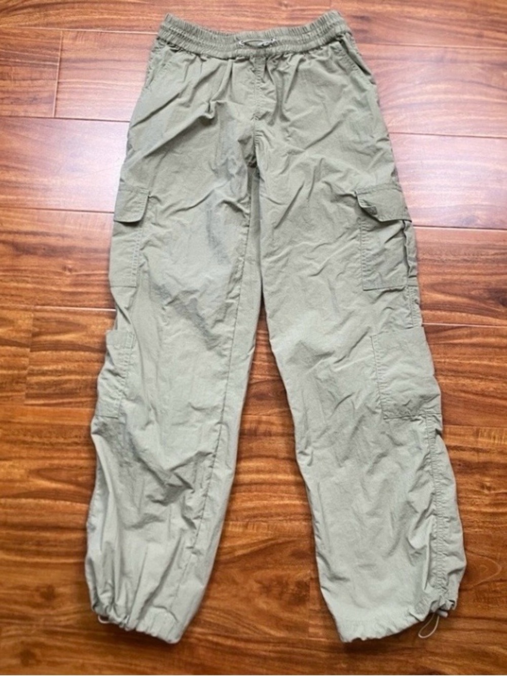 Full Tilt Juniors Olive Khaki Nylon Elastic Waist Cargo Pant Streetwear Size M